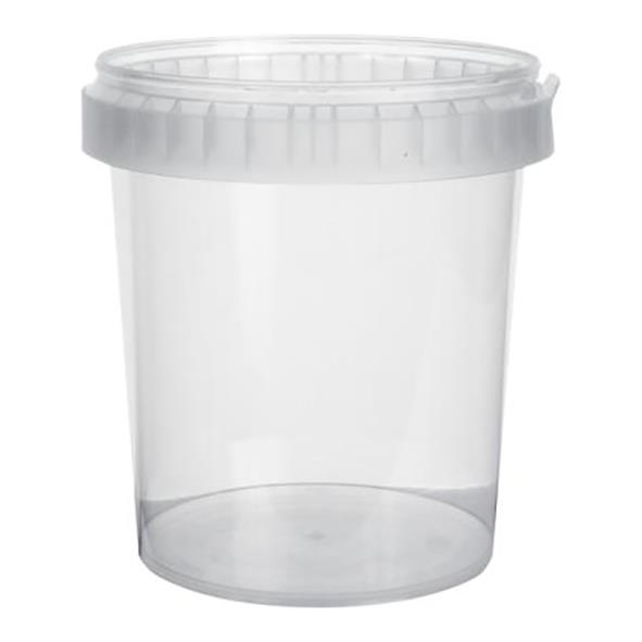 Plastbägare m tät lock 770 ml Rund Klar Ø118x119 mm 65010955