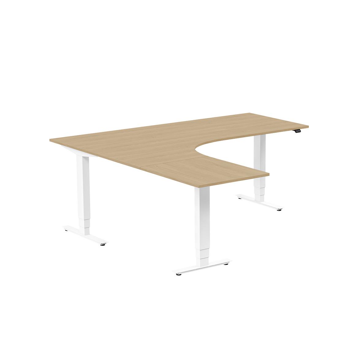 Höj-& sänkbart skrivbord Lanab Vänster Ek/Vit 2000x2000mm 70508819_1