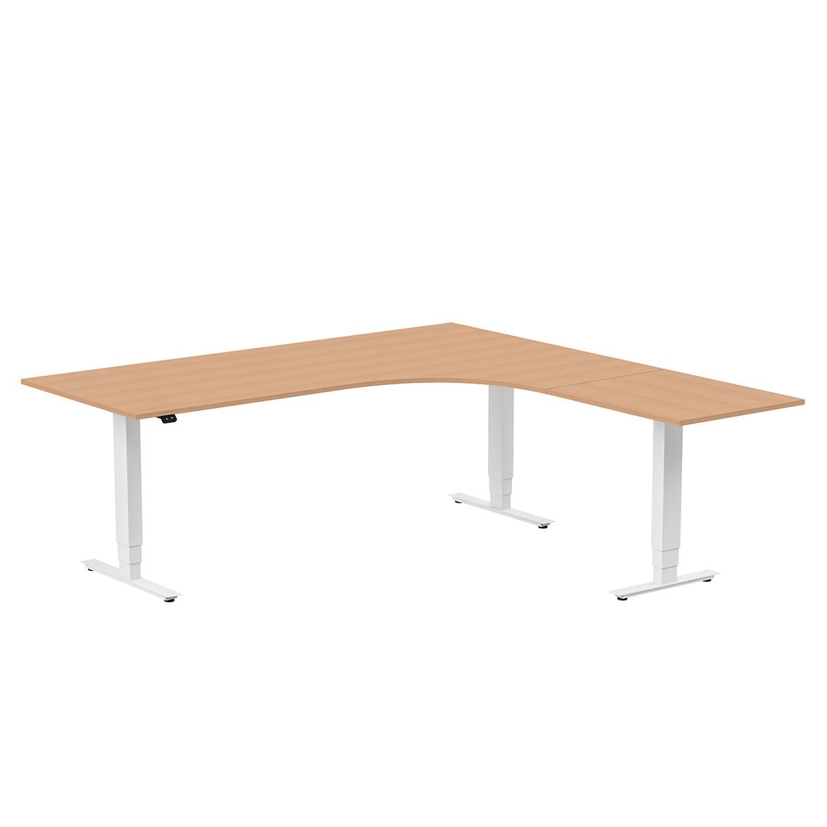Höj-& sänkbart skrivbord Lanab Höger Bok/Vit 2000x2000mm 70508825_1