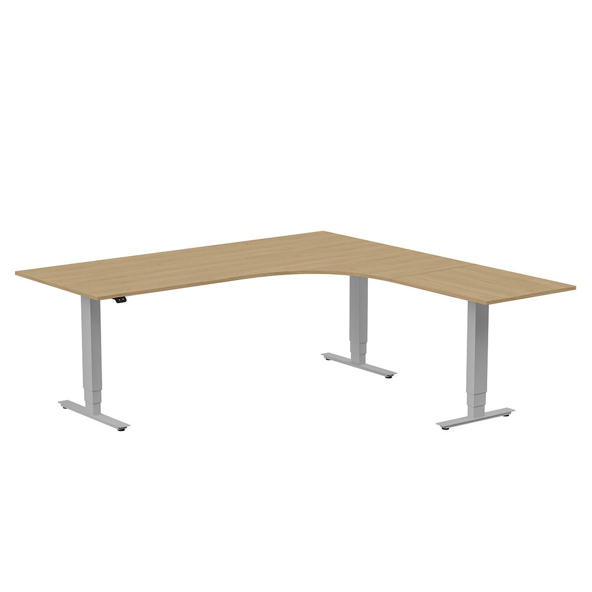 Höj-& sänkbart skrivbord Lanab Höger Ek/Silver 2000x2000mm 70508835_1