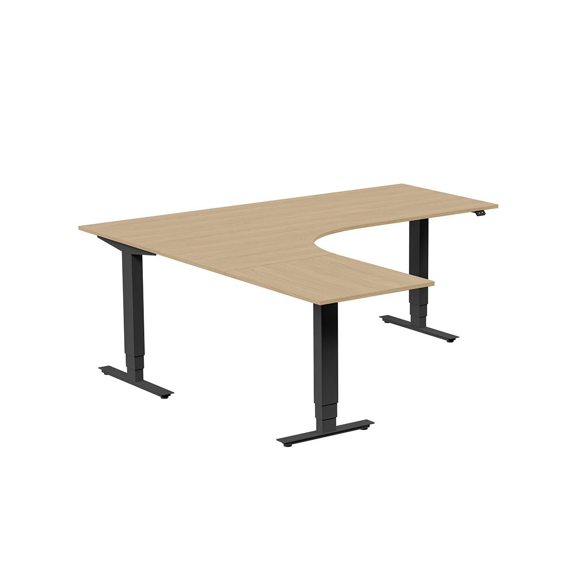 Höj-& sänkbart skrivbord Lanab Vänster Ek/Svart 2000x2000mm 70508839_1