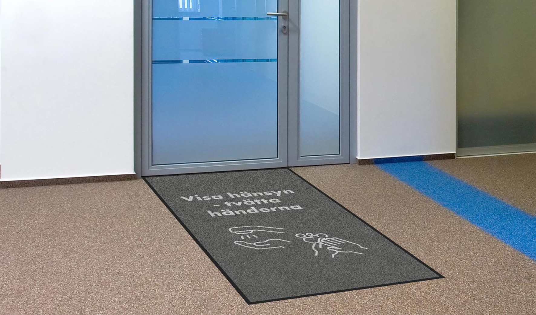 Entrématta Matting "Tvätta händerna" 115x200cm AllOffice