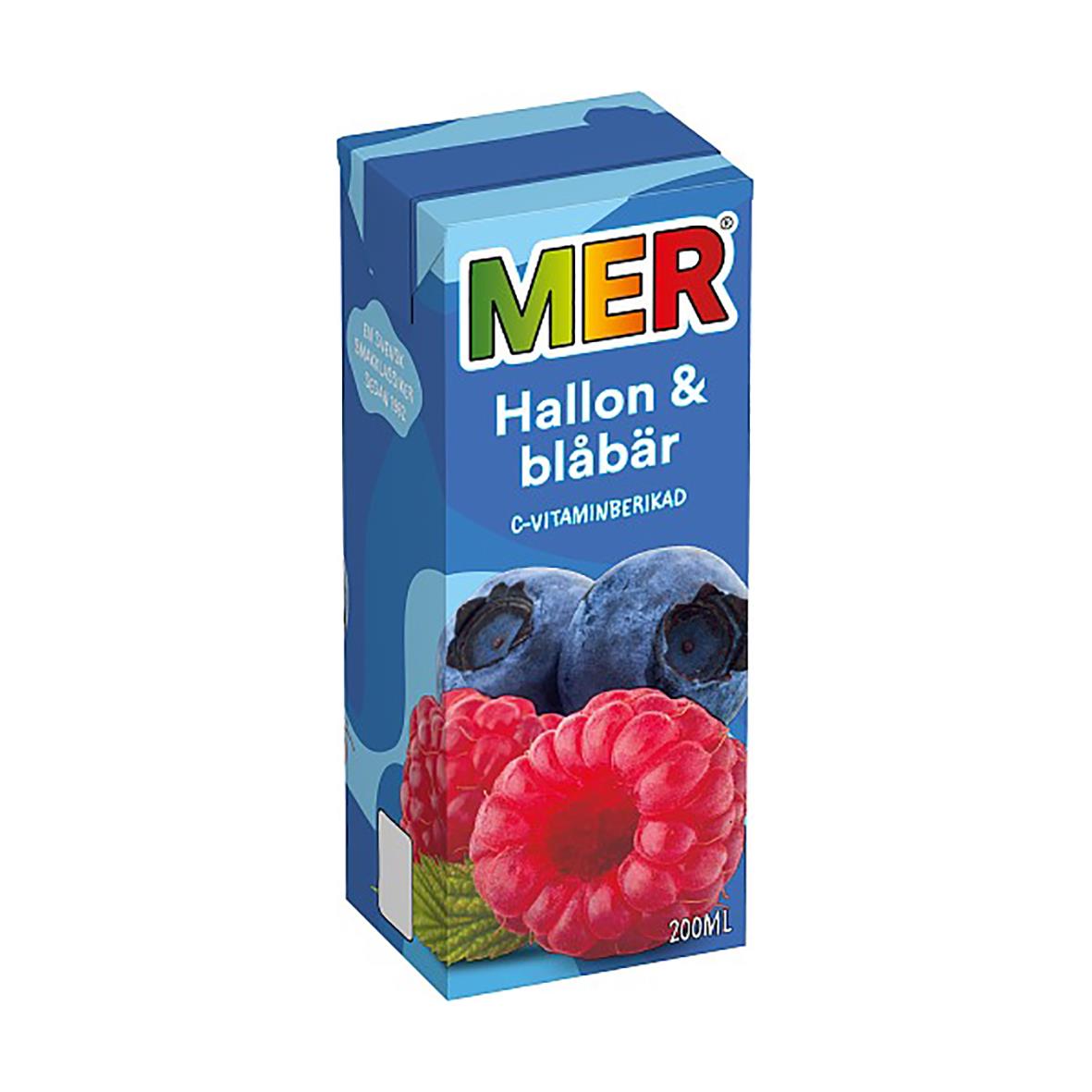 Fruktdryck Mer Hallon & Blåbär brick 20cl 74030110