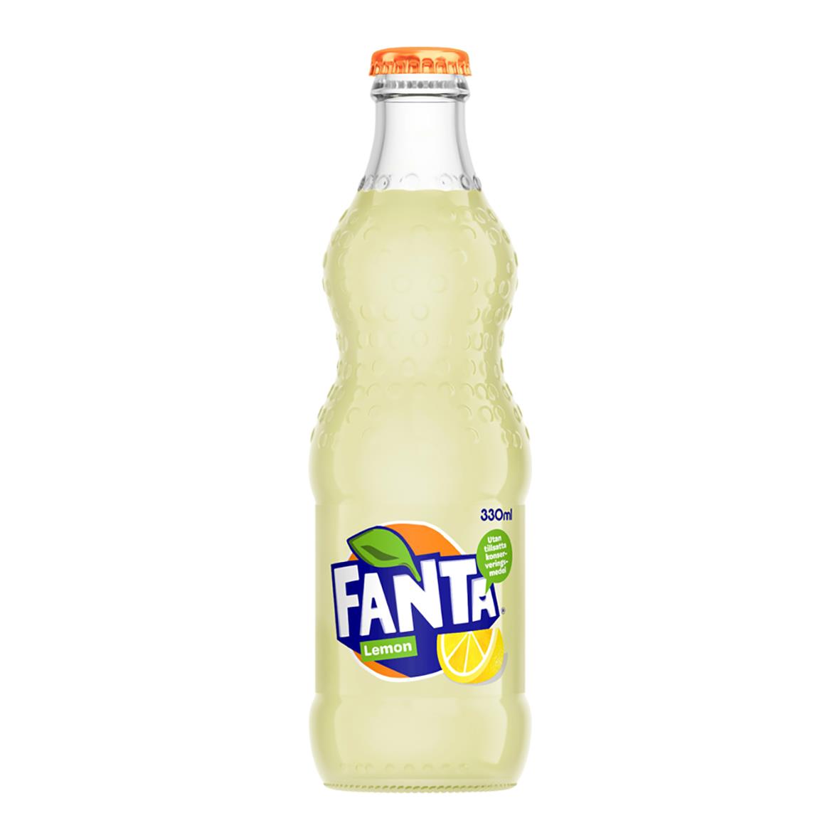 Läsk Fanta Lemon glasflaska 33cl 24/fp inkl pant 74030112
