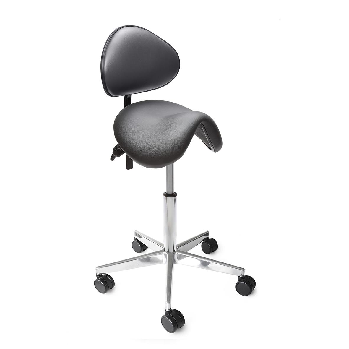 Sadelstol Officeline Polo M med ryggstöd Konstläder Illusion svart 76010681