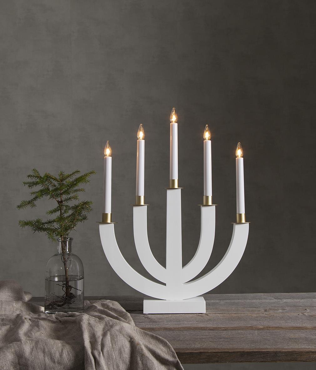 Ljusstake Eli 5 ljus vit 37x47cm 88010979_2