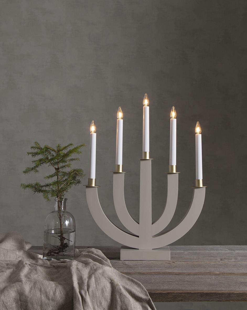 Ljusstake Eli 5 ljus beige 37x47cm 88010980_2