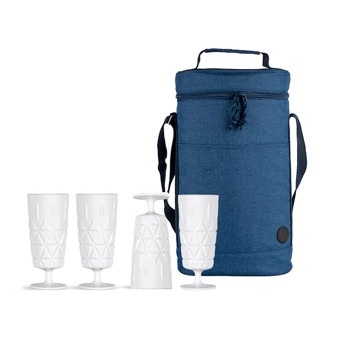 Kit Picknick Sagaform inkl kylväska och 4 glas Blå 89010026_1