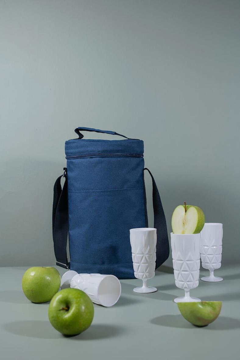 Kit Picknick Sagaform inkl kylväska och 4 glas Blå 89010026_2