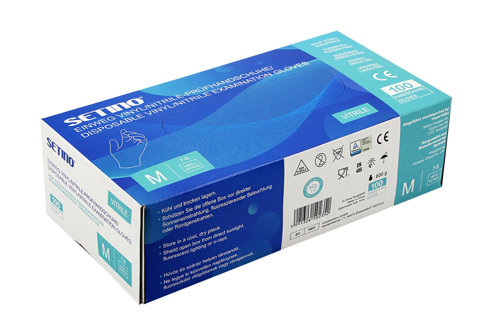 Engångshandske Setino Vinyl/Nitril Puderfri stl M 94100744_2