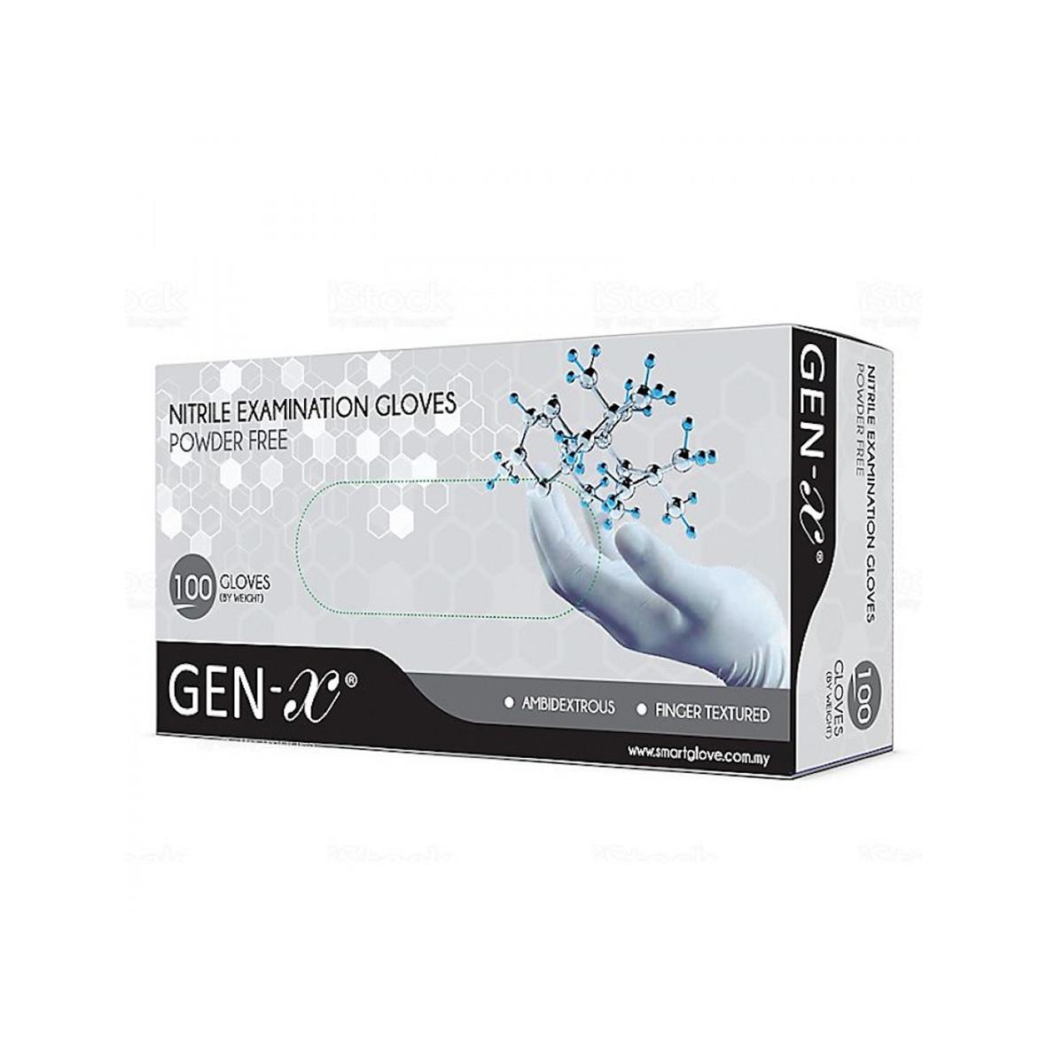 Engångshandske Gen-X Nitril puderfri blå stl XL 94100773