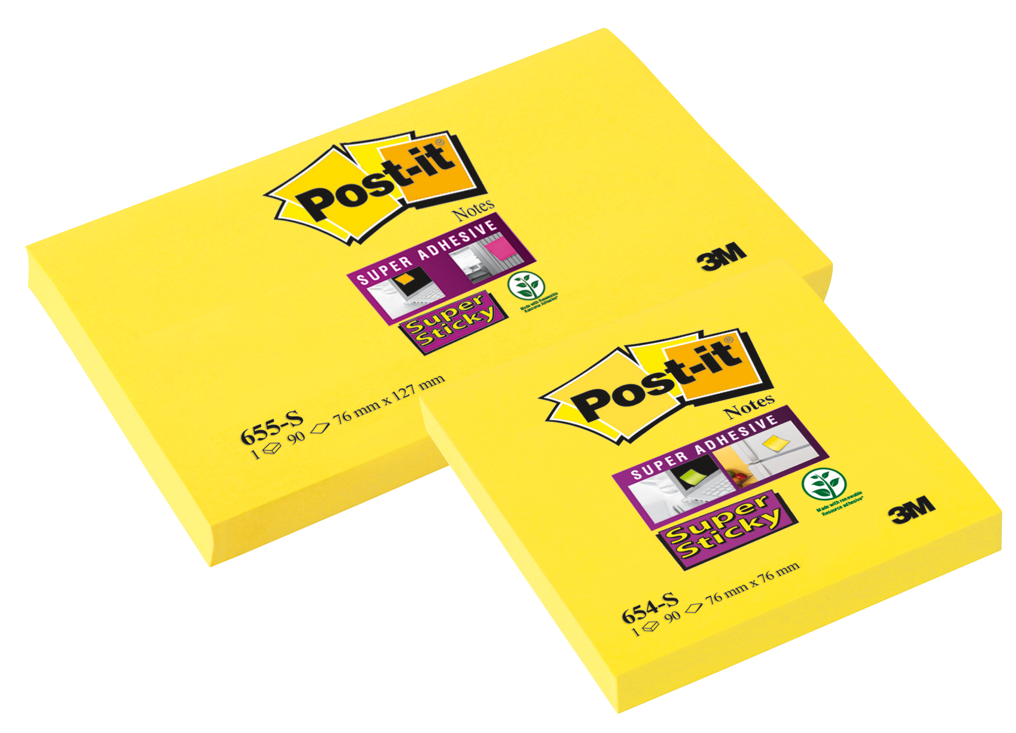 Notisar Post-it Super Sticky 654-S klargul 76x76mm 10110017_3