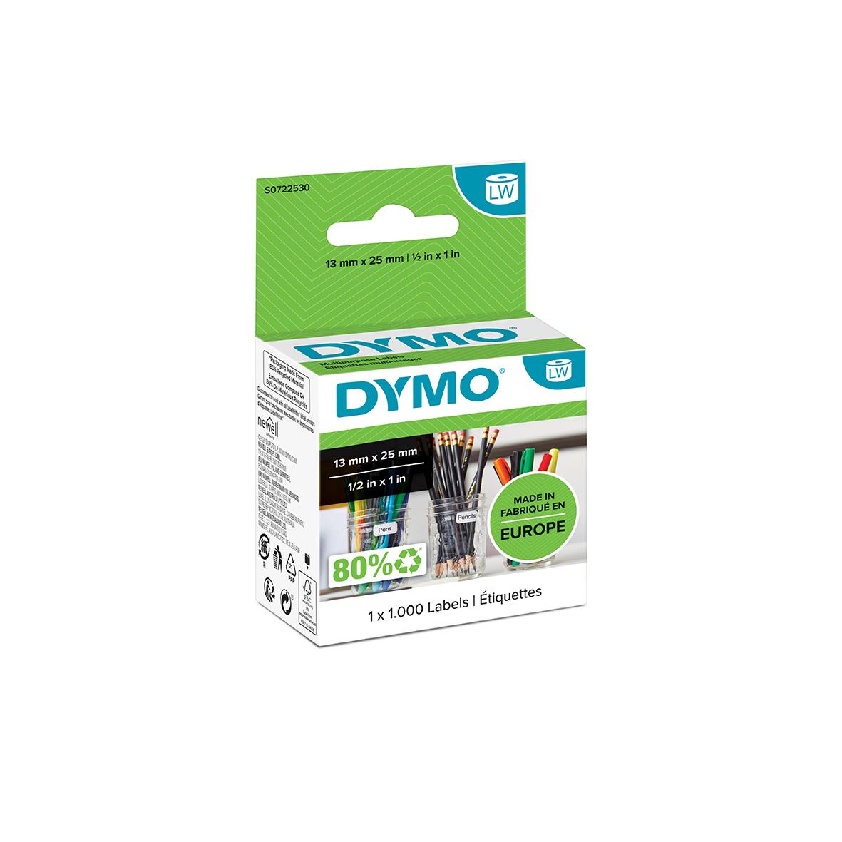 Etikett Dymo Labelwriter universal vit 13x25mm 15120012