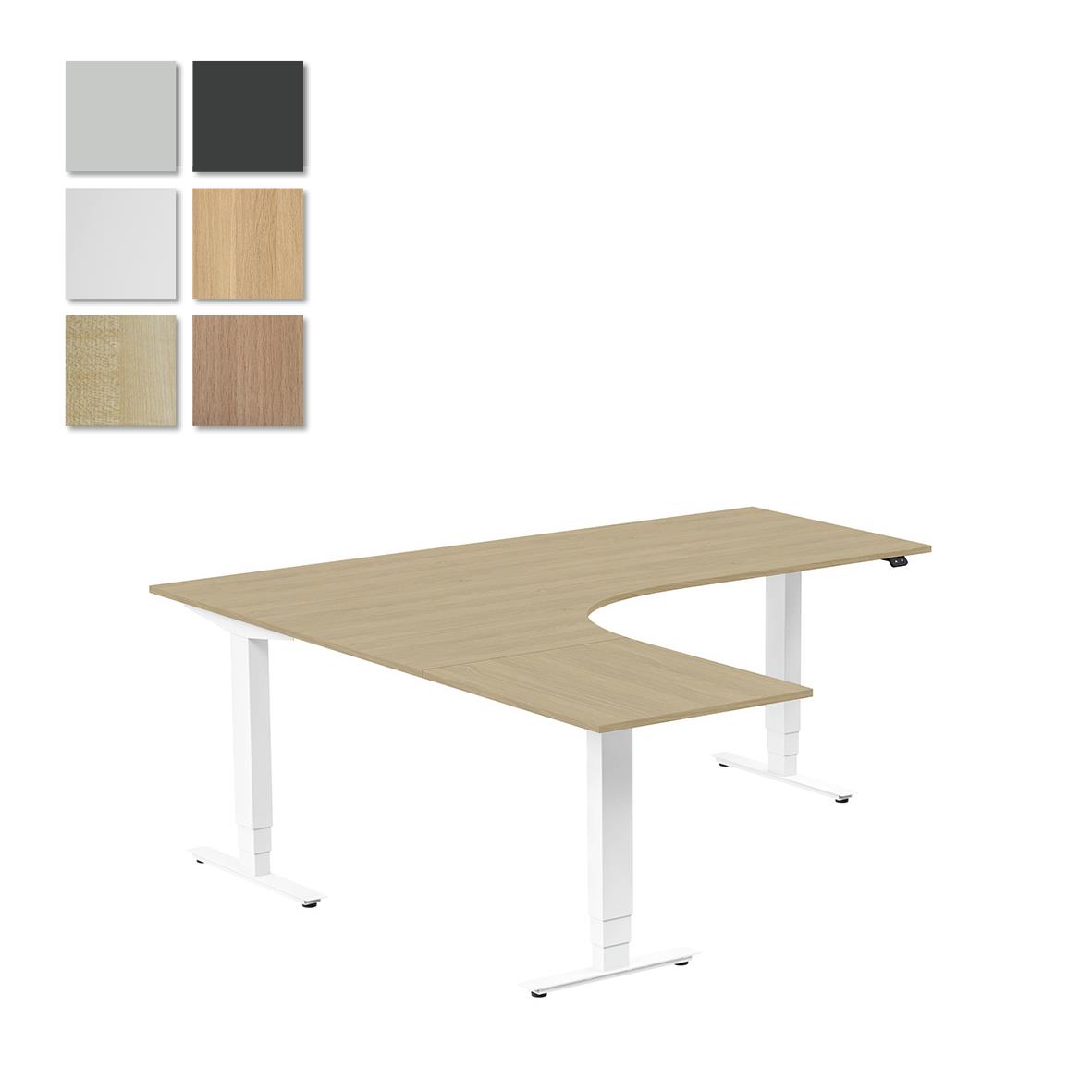 Höj-& sänkbart skrivbord Lanab Vänster Ek/Vit 2000x2000mm 70508819_4